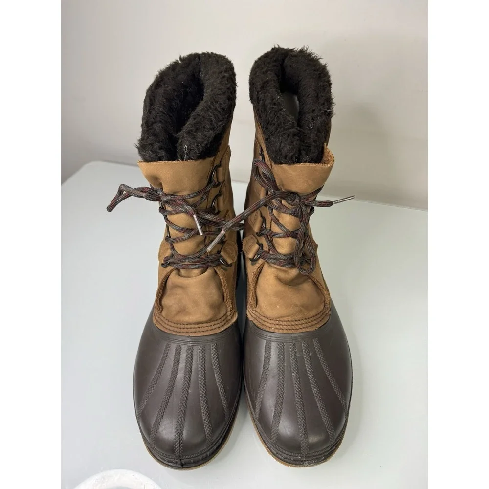Mens Sorel Badger Snow Duck Boots Size 12 Insulated Lace Up